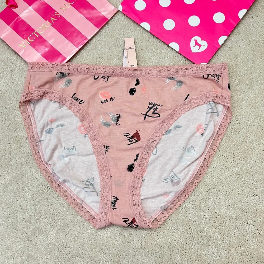 NWT Victoria’s Secret Pink “Kiss Me” modal Cotton High Leg Brief Panties VS XL - Picture 3 of 4